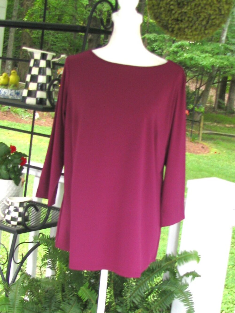 Joan Rivers 3/4 sleeve polyester top shirt blouse Medium pullover luxury style
